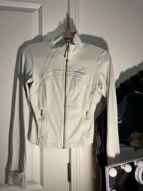 lululemon athletica White Zip-Front Bomber Jacket